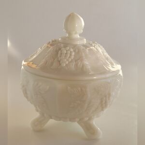 Vintage Westmoreland Milk Glass Covered Candy Dish